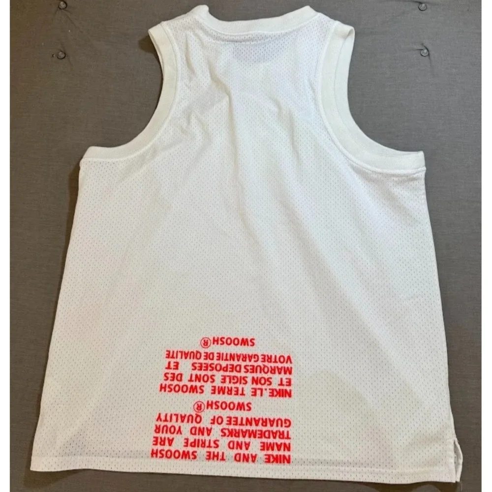 Nike Air Jordan Jersey Mens 2XL White Upside Down Mesh Basketball‎ Sleeveless